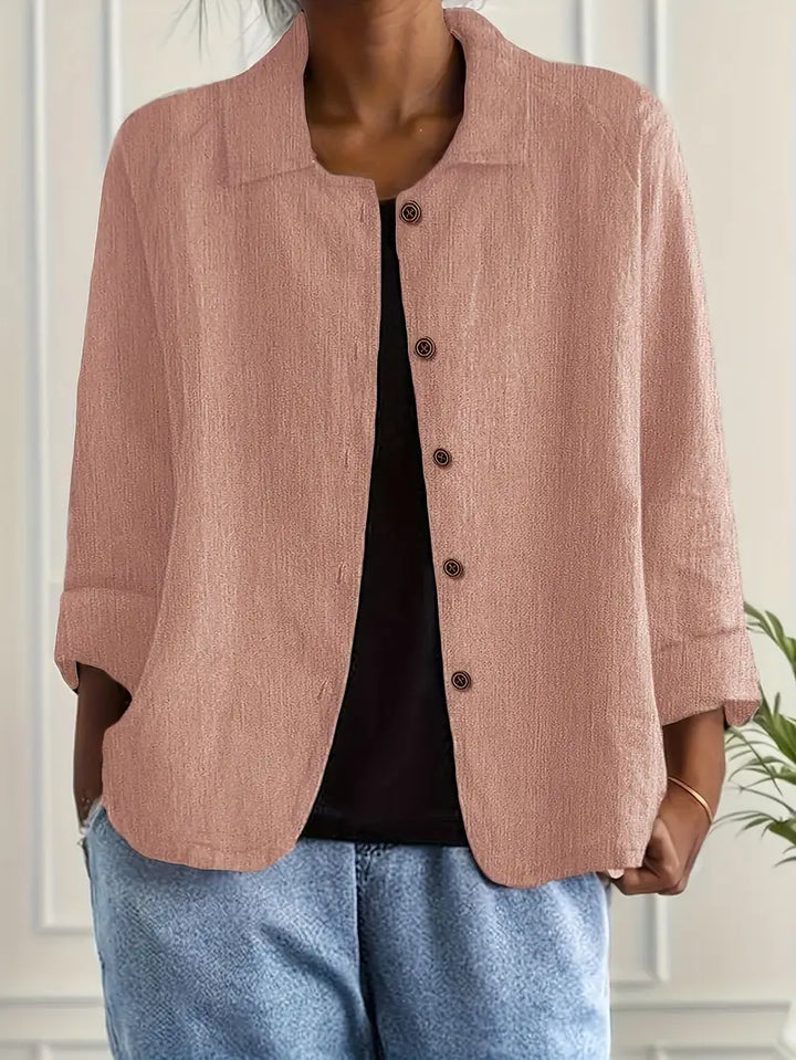 Women's Casual Button Front Relaxed Fit Shirt | Long Sleeves