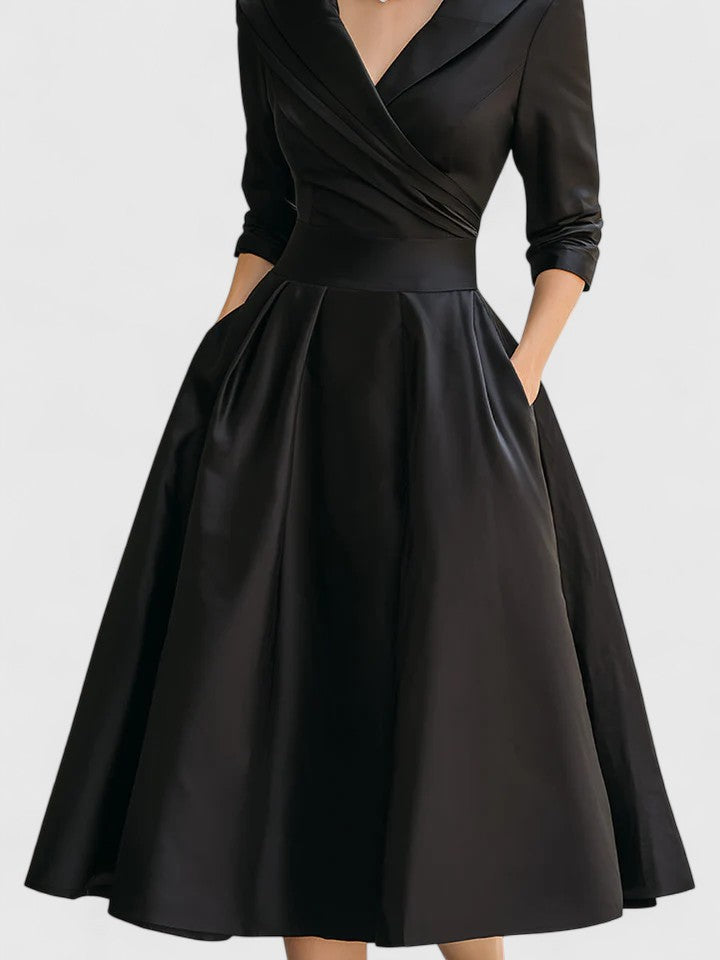Women's Elegant Formal A Line Wrap Dress | Midi