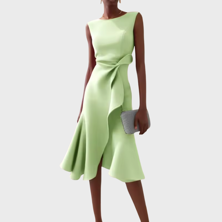 Women's Formal Draped Asymmetric Dress | Midi