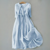 Women's Casual Button Detail Collared A-Line Dress | Midi