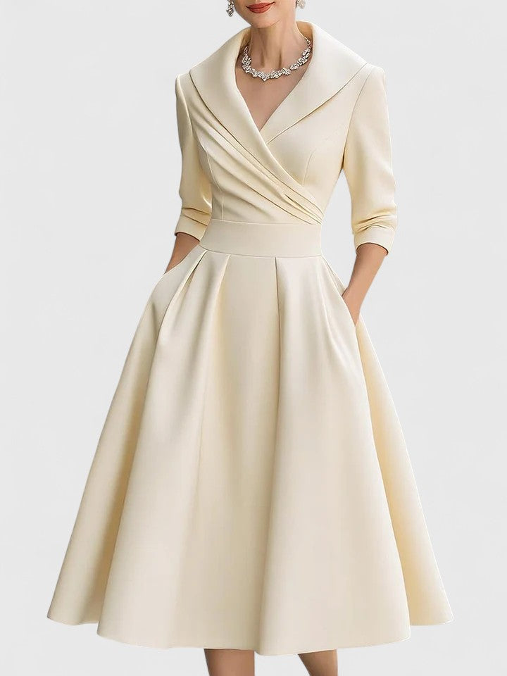 Women's Elegant Formal A Line Wrap Dress | Midi