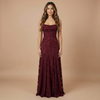Women's Wedding Guest Spaghetti Strap Floral Dress |  Maxi