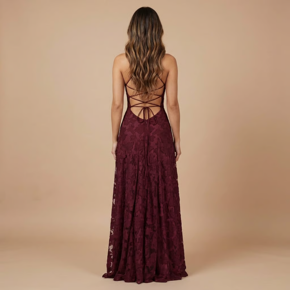 Women's Wedding Guest Spaghetti Strap Floral Dress |  Maxi