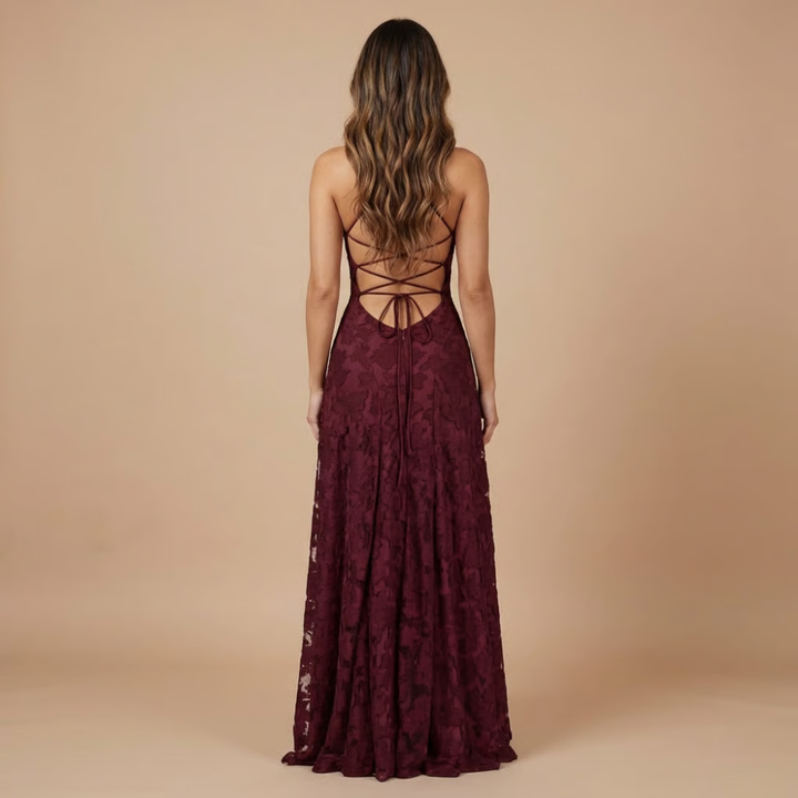 Women's Wedding Guest Spaghetti Strap Floral Dress |  Maxi