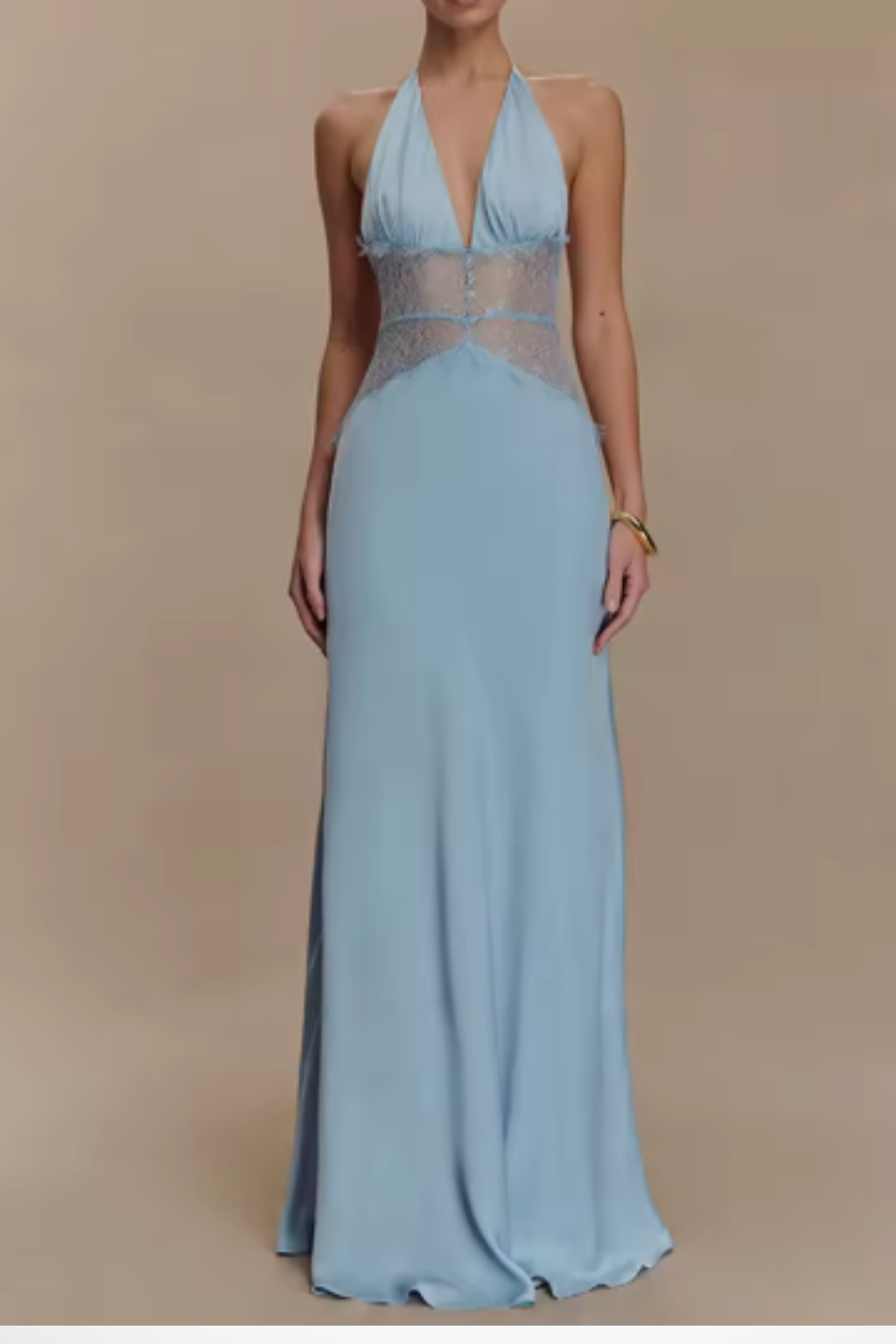 Women's Plunging Halter Neck Wedding Guest Dress | Maxi