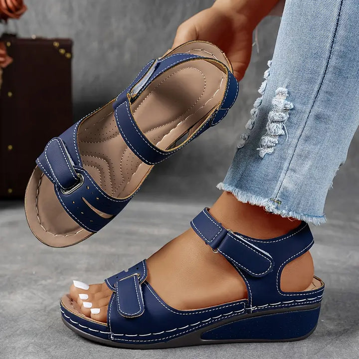 Women's Hook and Loop Wedge Heel Sandals | Orthopedic