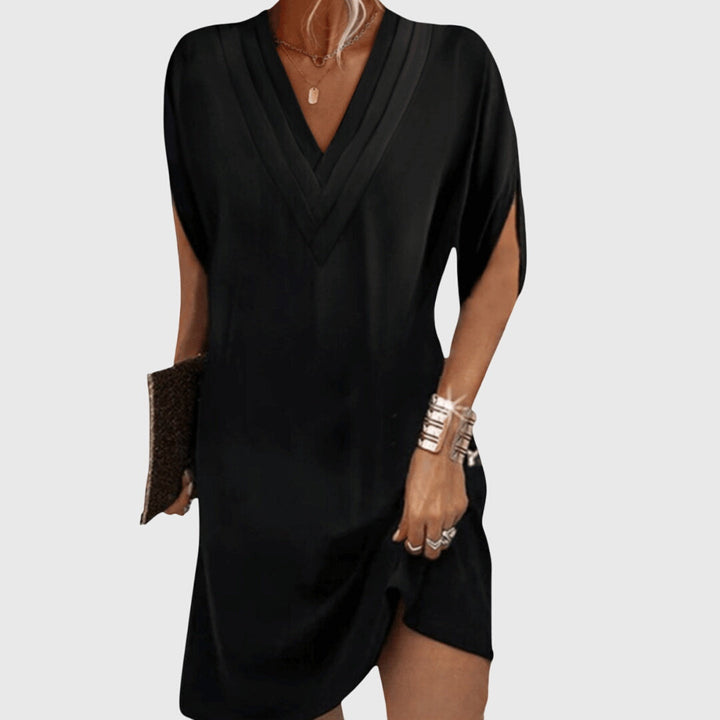Women's Elegant V-Neck Loose Dress | Mini