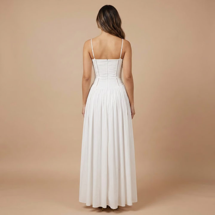 Women's Wedding Guest Floral Straight Neck Dress | Midi
