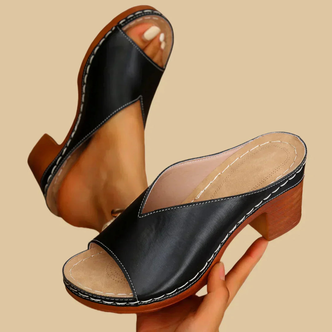 Women's Casual Orthopedic Slip On Sandals | Block Heels