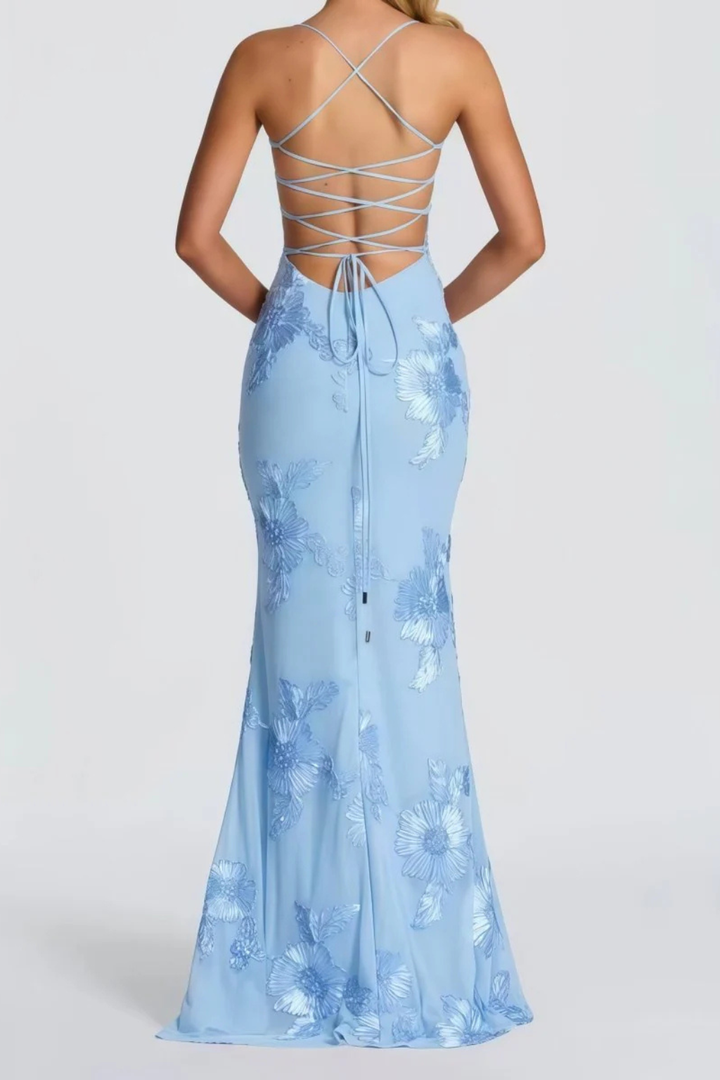 Women's Floral Corset Cami Strap Wedding Guest Dress | Maxi