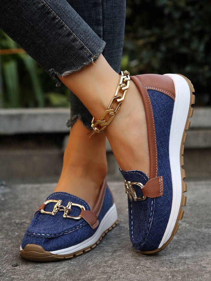 Women's Buckle Detail Orthopedic Work Loafers | Slip On