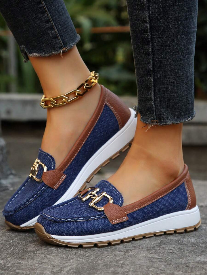 Women's Buckle Detail Orthopedic Work Loafers | Slip On