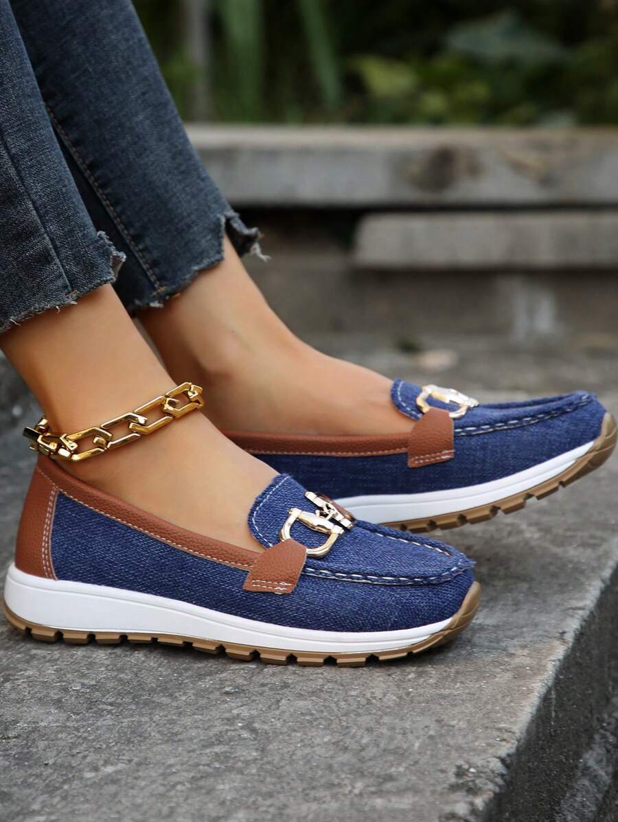 Women's Buckle Detail Orthopedic Work Loafers | Slip On