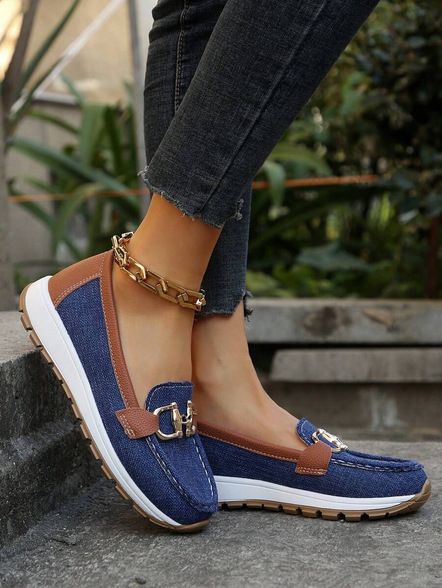 Women's Buckle Detail Orthopedic Work Loafers | Slip On