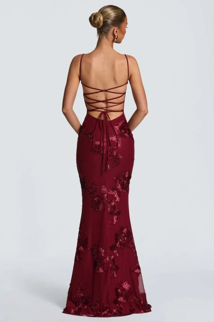 Women's Floral Corset Cami Strap Wedding Guest Dress | Maxi