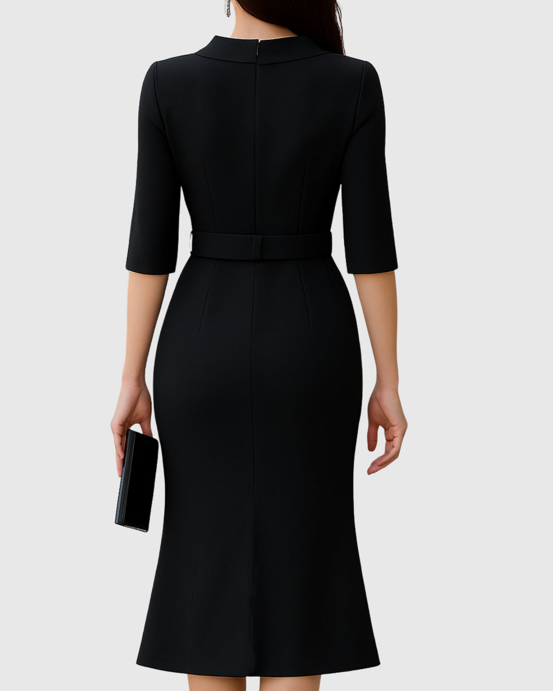 Women's Elegant Black Formal Dress | Midi