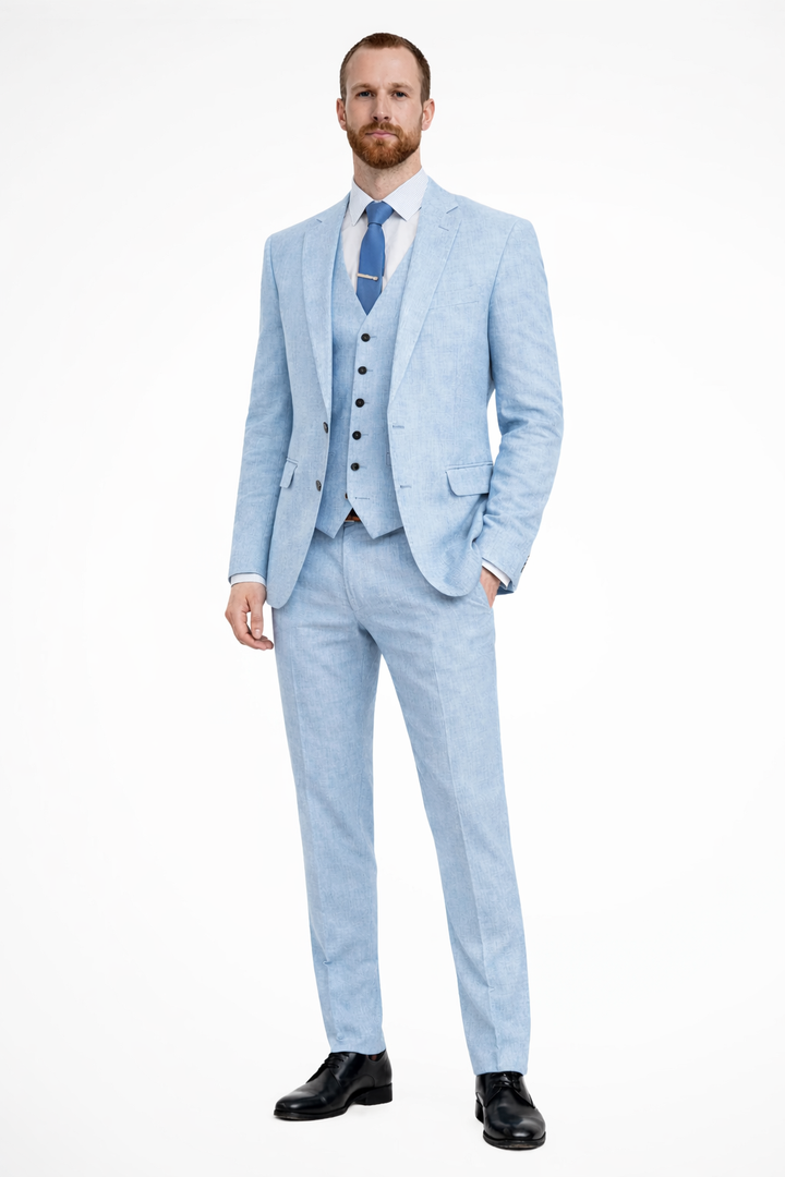 Men's Formal Wedding Guest Suit Blazer Trousers and Waistcoat Set | Three Piece