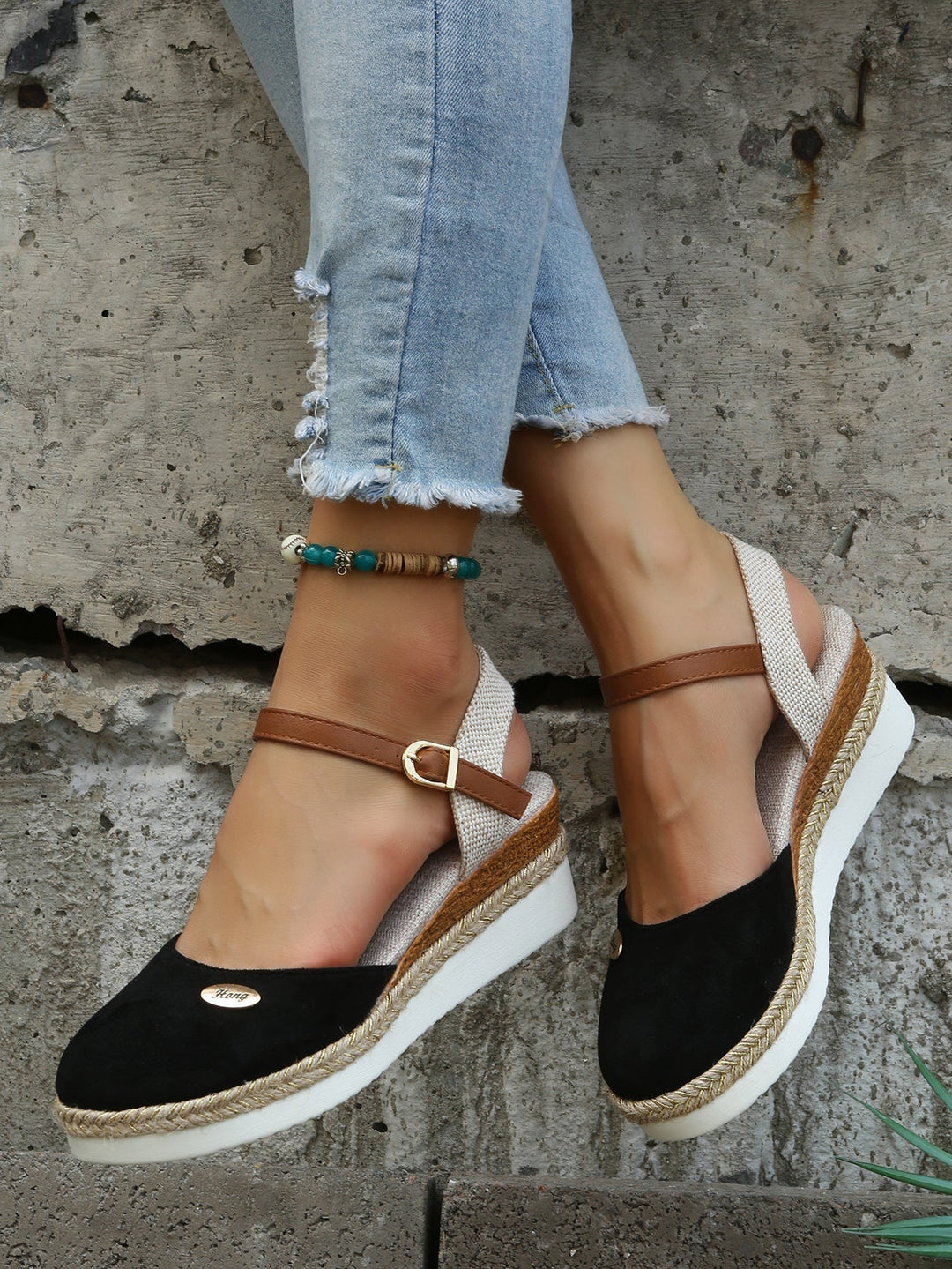 Women's Espadrille Wedge Ankle Strap Sandals | Orthopedic