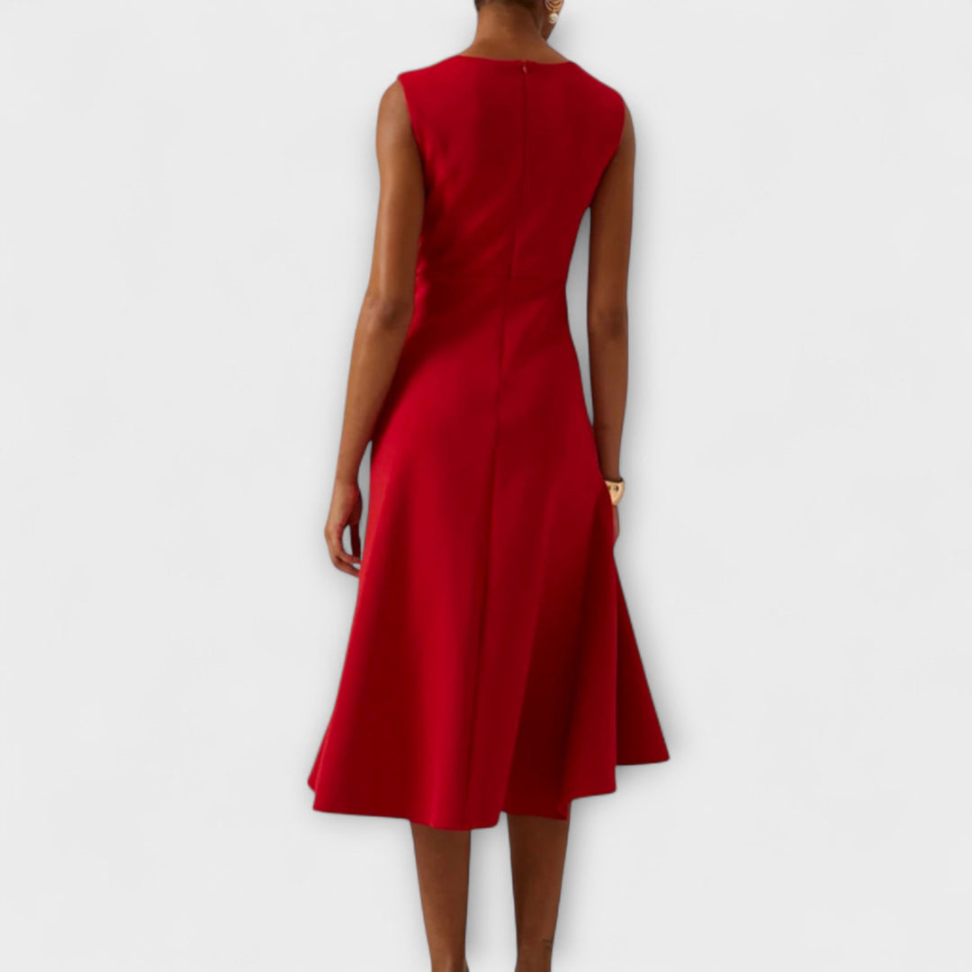 Women's Formal Draped Asymmetric Dress | Midi