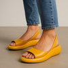 Women's Solid Color Slingback Flat Sole Sandals | Orthopedic