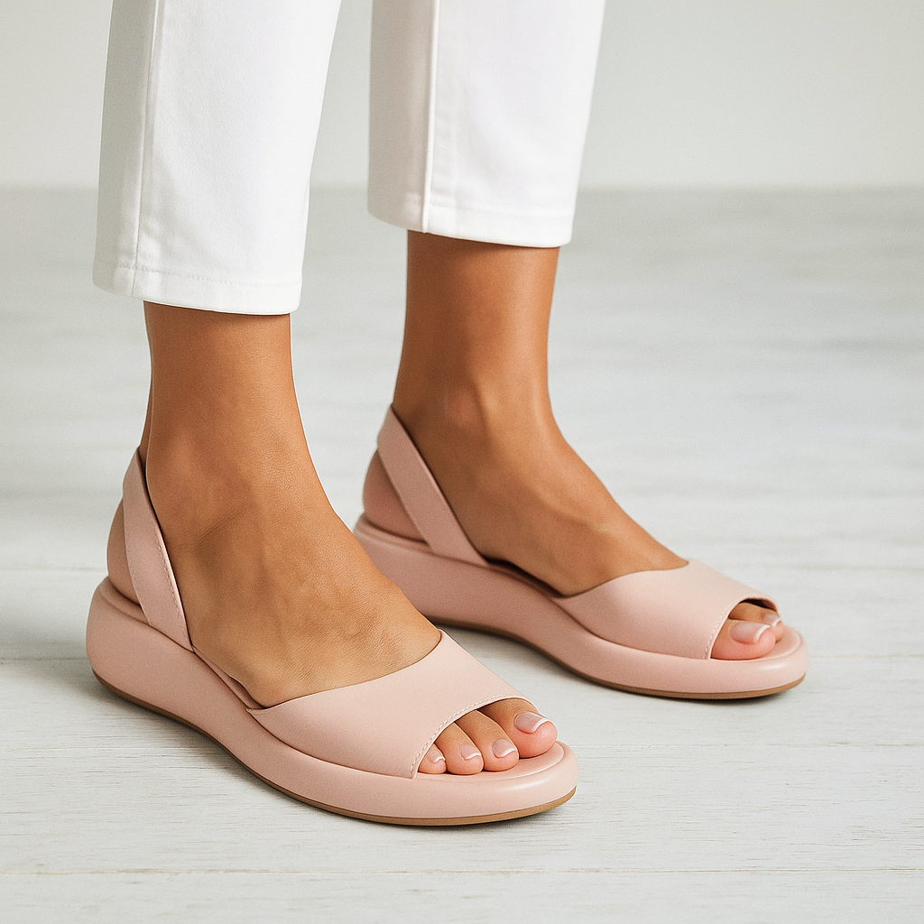 Women's Solid Color Slingback Flat Sole Sandals | Orthopedic