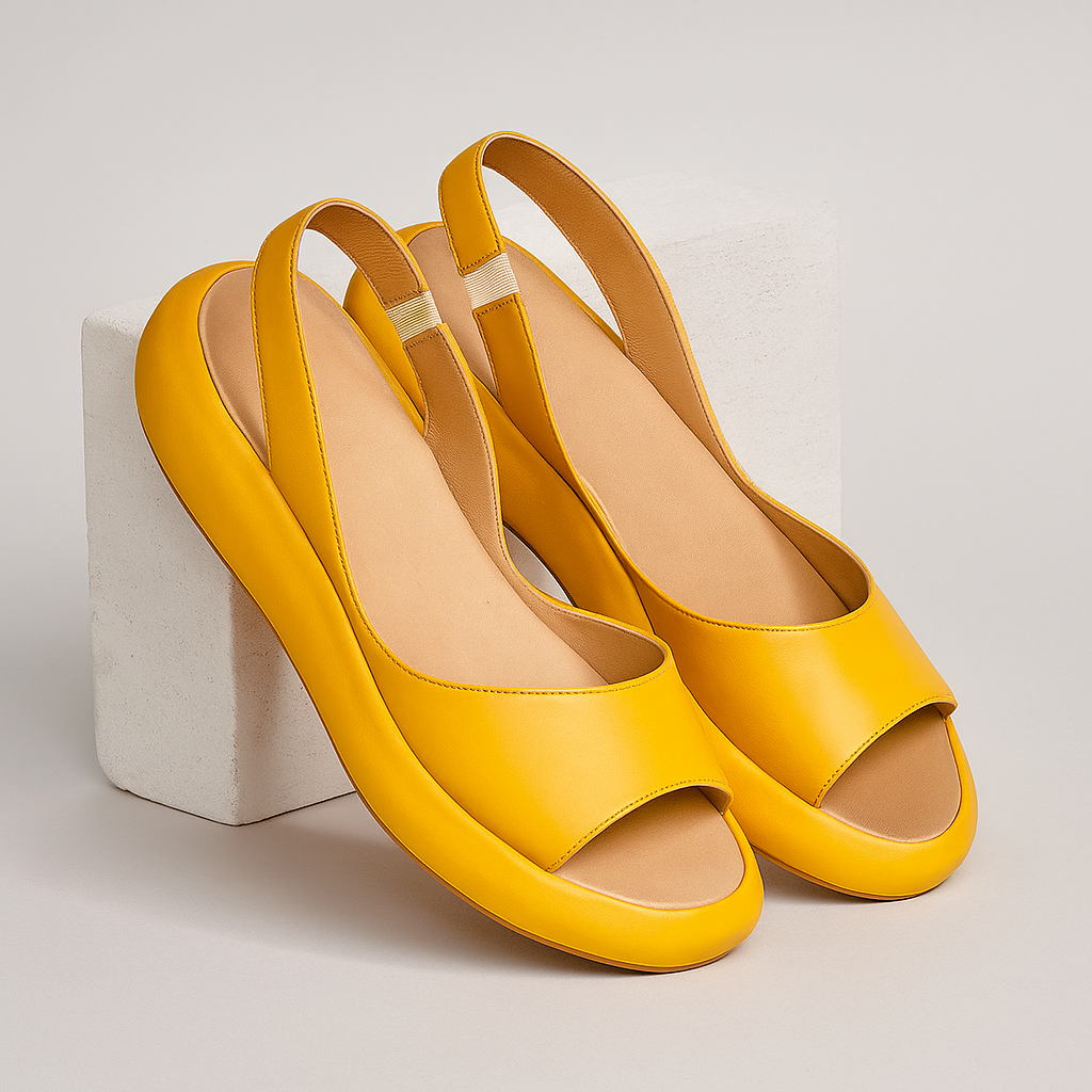 Women's Solid Color Slingback Flat Sole Sandals | Orthopedic