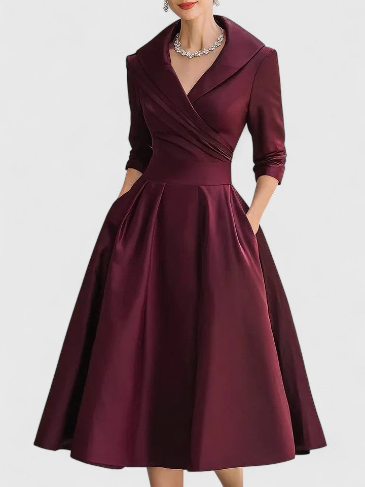Women's Elegant Formal A Line Wrap Dress | Midi