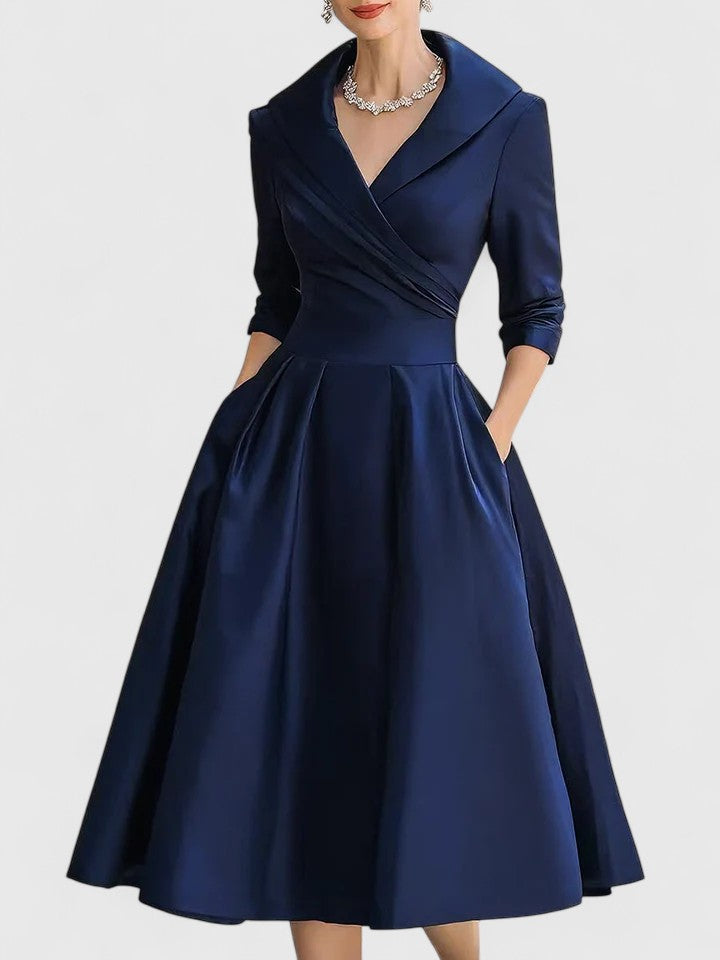 Women's Elegant Formal A Line Wrap Dress | Midi