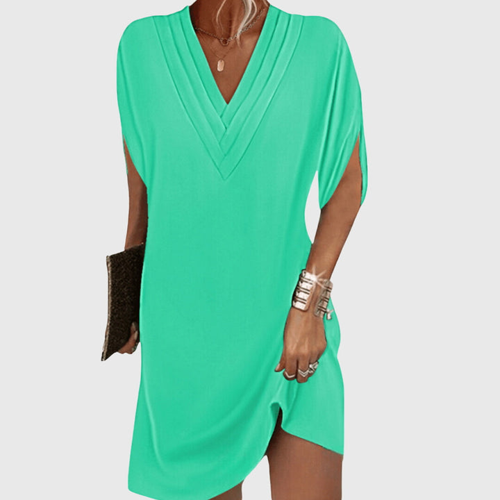 Women's Elegant V-Neck Loose Dress | Mini