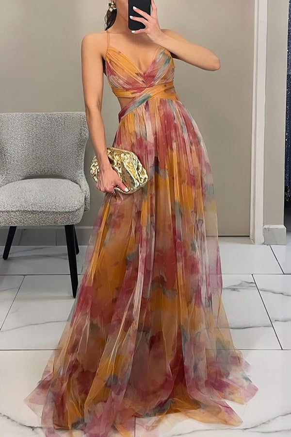 Women's Garden Party Floral Print Wedding Guest Dress | Maxi