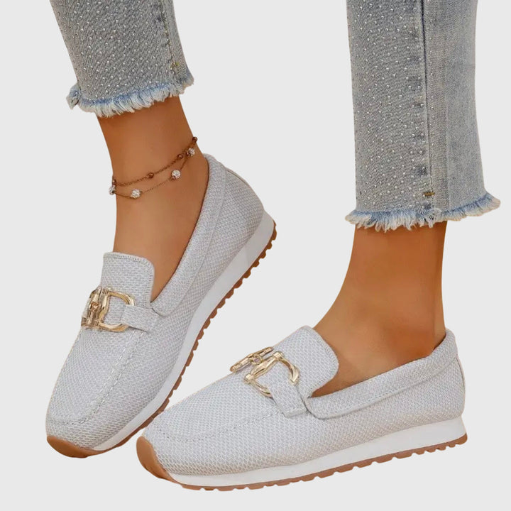 Women's Work Buckle Detail Orthopedic Loafers | Slip On