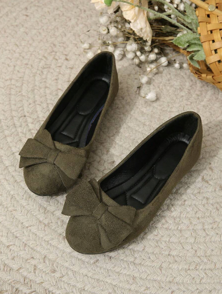Women's Bow Tie Detail Round Toe Flat Shoes | Orthopedic
