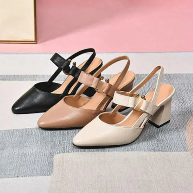 Women's Elegant Slingback Pointed Toe Heels | Orthopedic