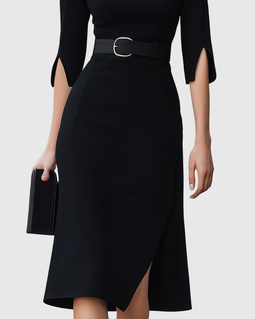 Women's Elegant Black Formal Dress | Midi