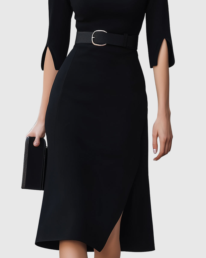 Women's Elegant Black Formal Dress | Midi
