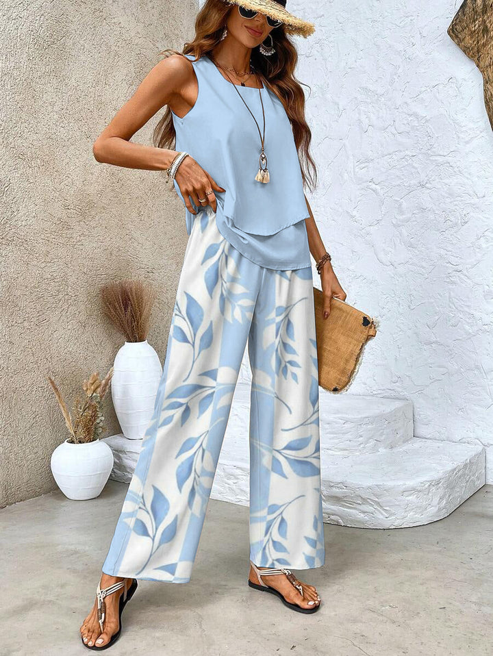 Women's Chique Summer Tank Top and Trouser Set | Two Piece