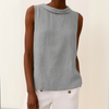 Women's Summer Casual Rolled Collar Top | Sleeveless