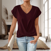 Women's Casual Loose V-Neck T-Shirt | Short Sleeves