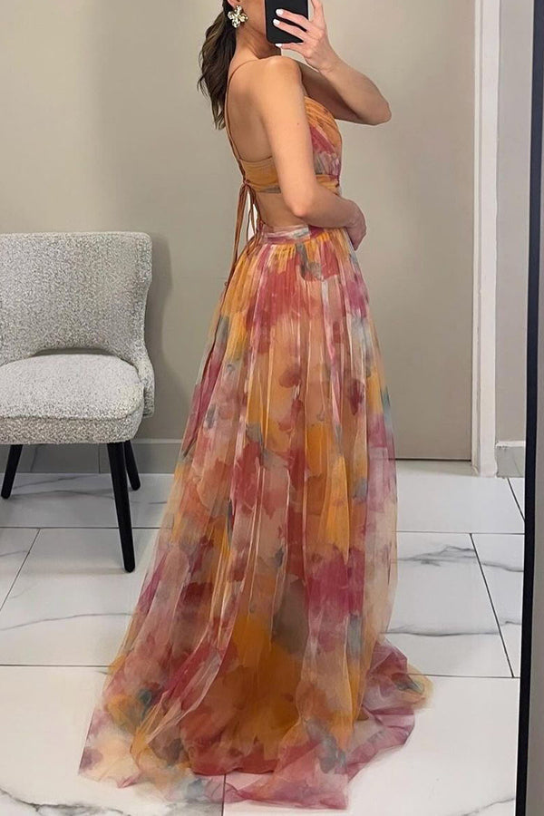 Women's Garden Party Floral Print Wedding Guest Dress | Maxi