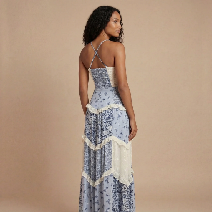 Women's Wedding Guest Floral V-Neck Dress | Maxi