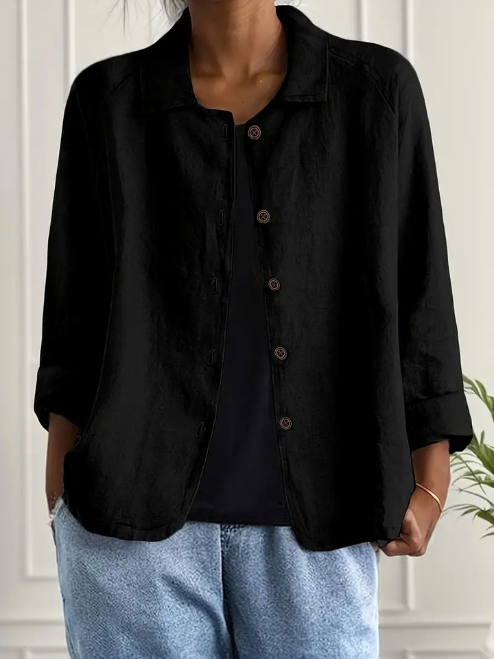 Women's Casual Button Front Relaxed Fit Shirt | Long Sleeves