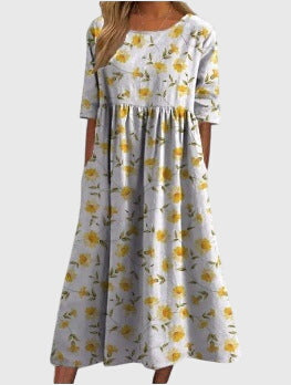 Women's Vintage Floral A Line Dress | Mini