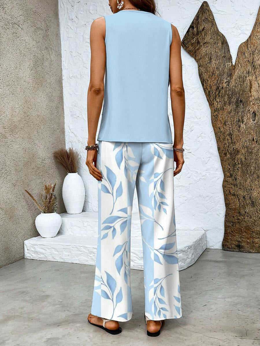 Women's Chique Summer Tank Top and Trouser Set | Two Piece