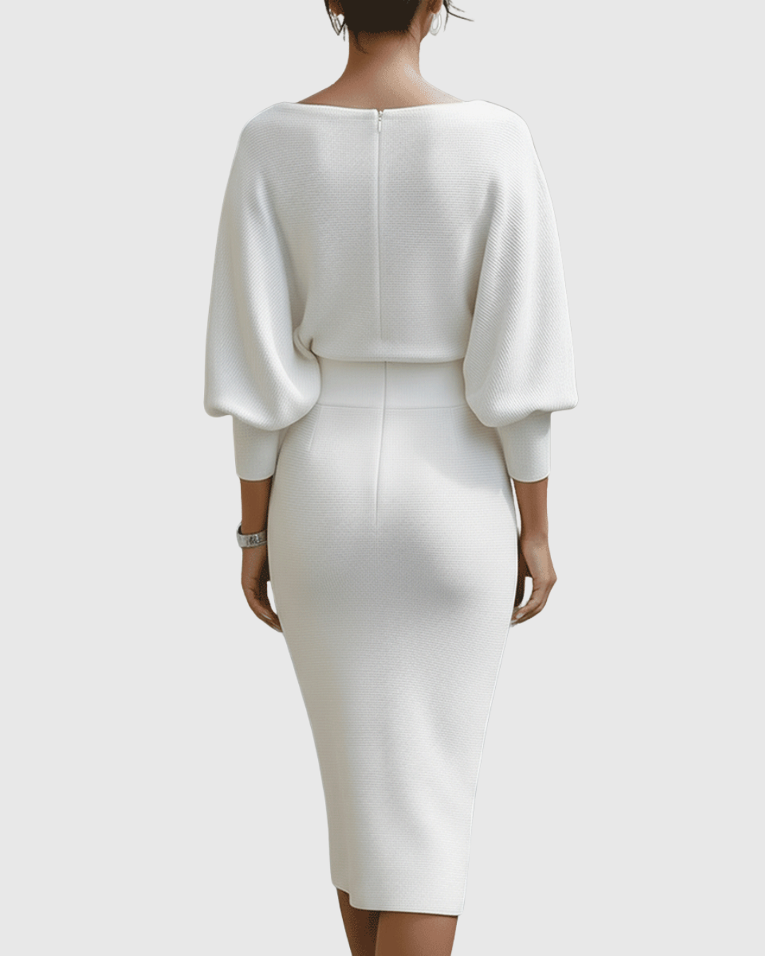 Women's Elegant Draped Batwing Formal Dress | Midi