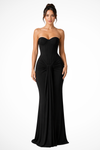 Women's Evening Corset Strapless Draped Wedding Guest Dress | Maxi