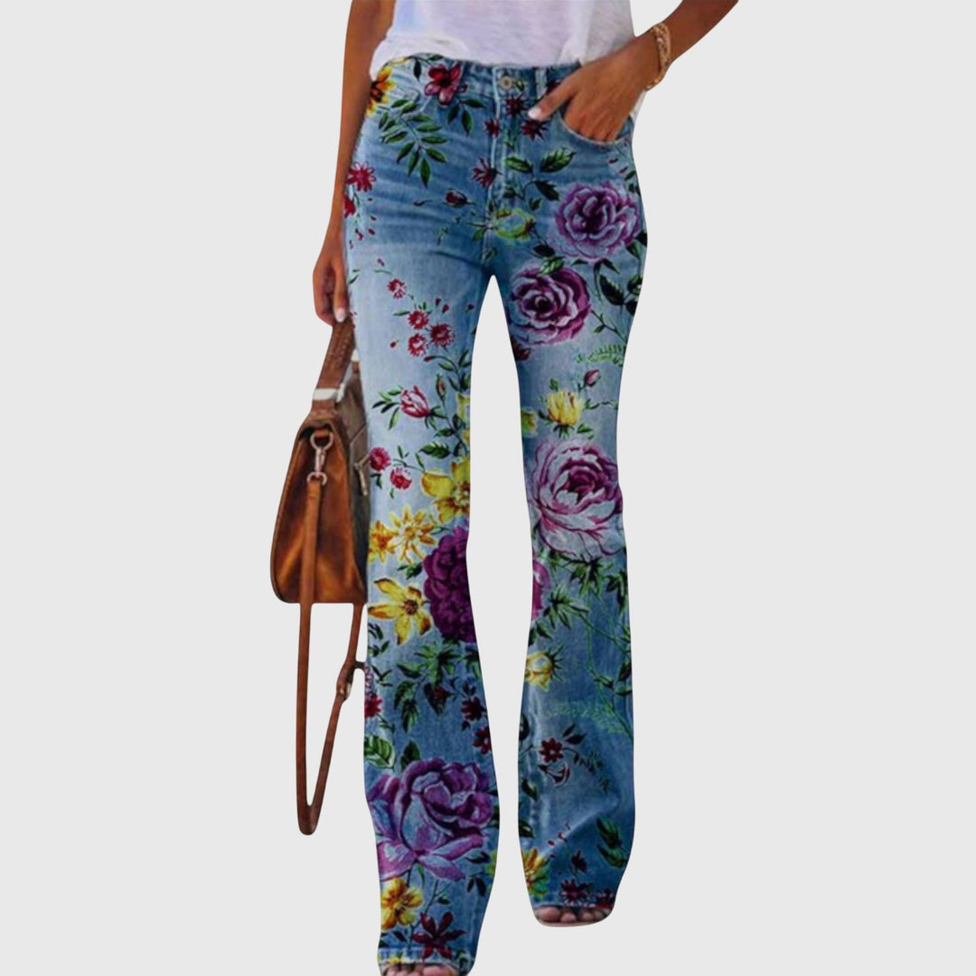 Women's Casual Summer Floral Pants | Mid Rise