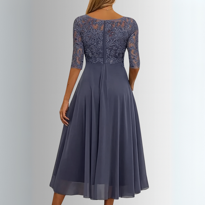 Women's Elegant Formal A-Line Layered Dress | Midi