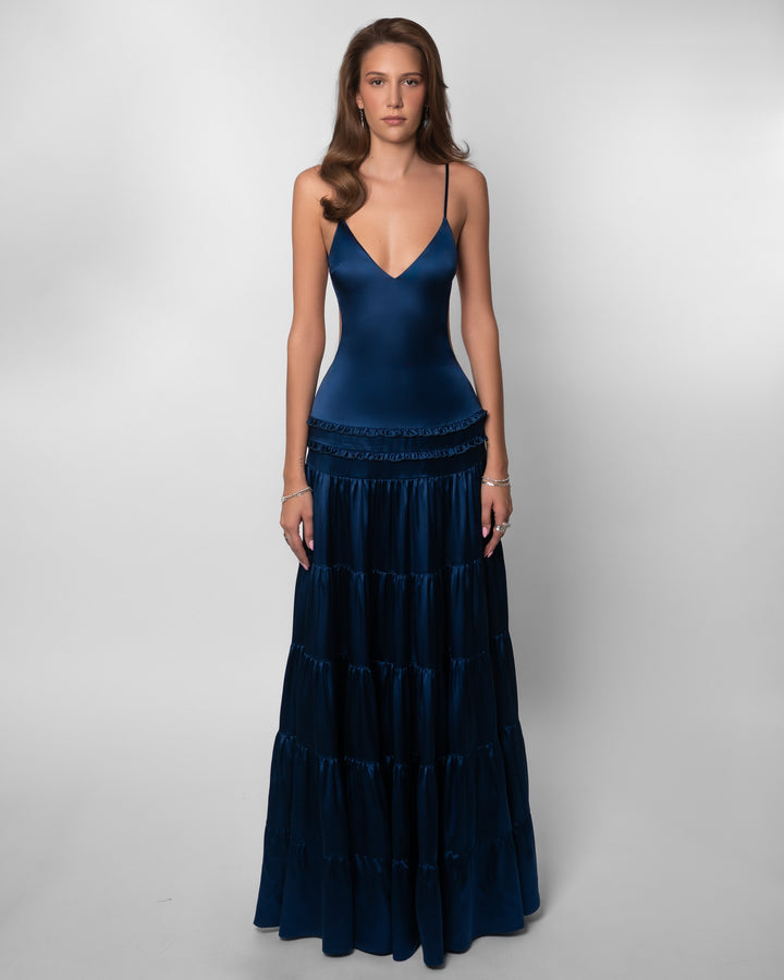 Women's Wedding Guest V Neck Cutout Dress | Maxi