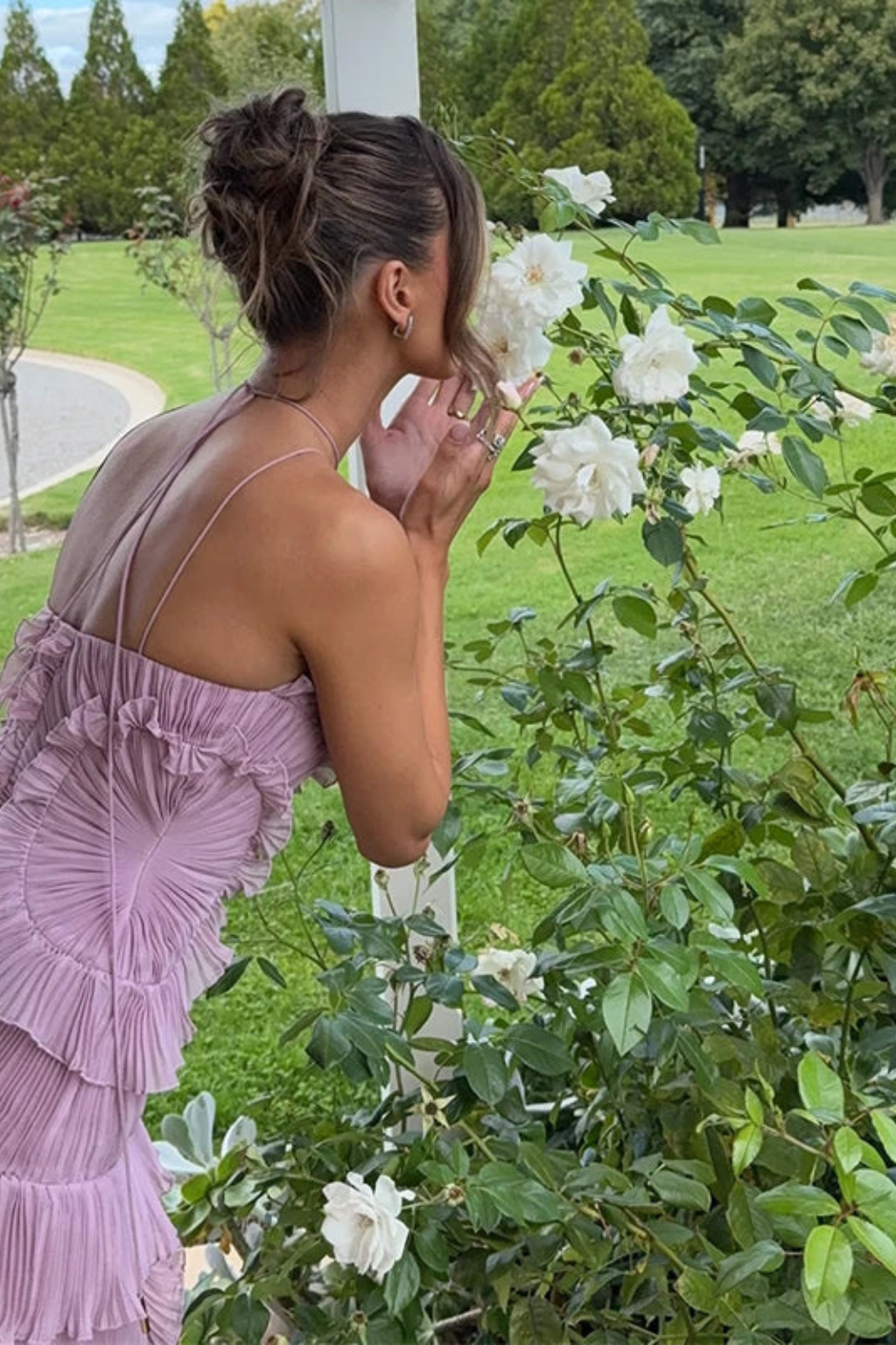 Women’s Sleeveless Halter Ruffled Summer Wedding Guest Dress | Maxi
