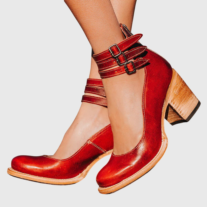 Women's Elegant Multi-Strap Block Heel Sandals | Orthopedic